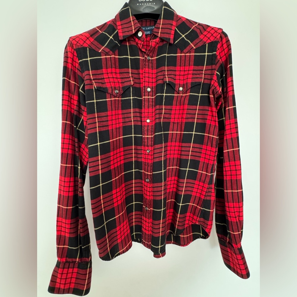 Ralph Lauren Blue Label Plaid Women’s Shirt, Size 4